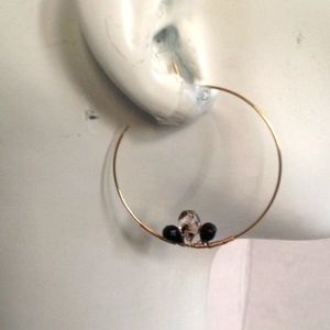 14K GF HOOPS w/ GENUINE stones